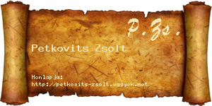 Petkovits Zsolt névjegykártya
